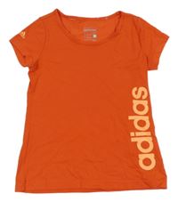 Oranžové sportovní tričko s logem Adidas