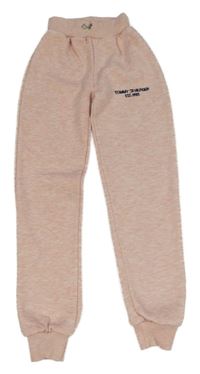 Světlerůžové melírované tepláky s logem Tommy Hilfiger