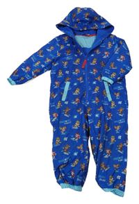 Tmavomodrá šusťáková podzimní kombinéza s Paw Patrol a kapucí