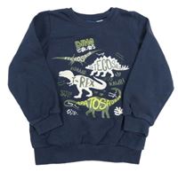 Tmavomodrá mikina s dinosaurami lupilu