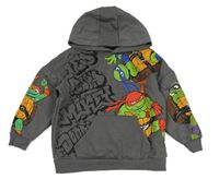 Tmavosivá mikina so Želvami Ninja a vreckom a kapucňou PRIMARK