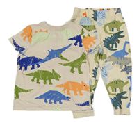 Světlebéžové pyžamo s dinosaury M&S