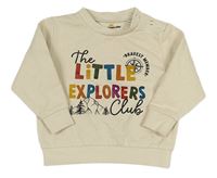 Svetlobéžová mikina s nápismi a stromčekmi  marloweville