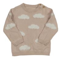 Pudrový sveter s obláčikmi  Tu