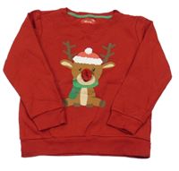 Červená mikina so sobom POCOPIANO