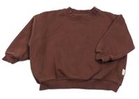 Čokoládová tepláková oversize mikina ZARA