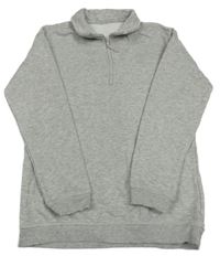 Sivá melírovaná mikina so zeměkoulí a golierikom Tu