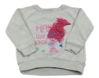 Svetlosivá melírovaná mikina s Trolls RESERVED