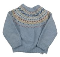 Svetlomodrý melírovaný sveter so vzorom PRIMARK