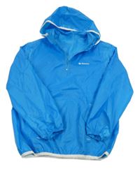 Modrá šusťáková nepromokavá funkční větrovka s kapucí Quechua