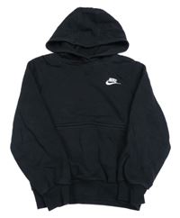 Černá mikina s logem a kapsou a kapucí Nike