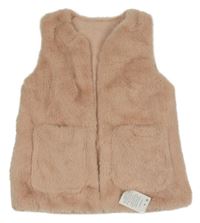 Nové - světlepudrová kožešinová podšitá vesta St. Bernard