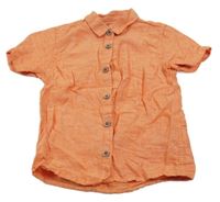 Lososová melírovaná ľanová košeľa Next