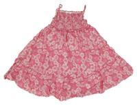 Ružovo-biele kvetované letné šaty Topolino