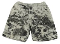 Světlešedo-černé batikované riflové kraťasy ZARA