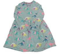 Světlešemodrošedé šaty s dinosaurami M&S