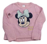 Ružový trblietavý sveter s Minnie zn. C&A