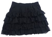 Čierna tylová vrstvená sukňa Page One Young