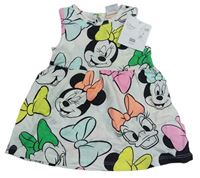 Smotanové bavlnené šaty s Minnie Disney