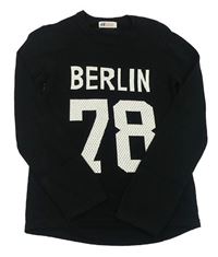 Čierny sveter s nápisom a číslom H&M
