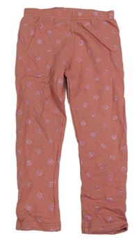 Starorůžové puntíkaté teplé legíny Matalan