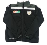 Čierno-tmavošedo-biela športová prepínaci funkčná mikina s potlačou zn. Uhlsport