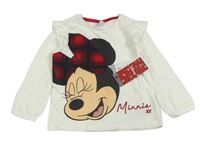 Nové - Smetanové triko s Minnie a volánky Disney