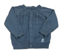 Tmavomodrý prepínaci sveter s výšivkou Nutmeg