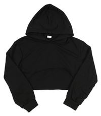 Čierna crop mikina s kapucňou