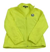 Neónově žltá fleecová prepínaci mikina s nášivkou