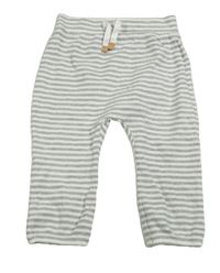 Sivo-biele pruhované rebrované tepláky George