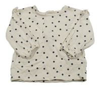 Svetlobéžová bodkovaná á mikina s volánikmi M&S