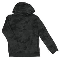 Tmavosivá army mikina s kapucňou Tu