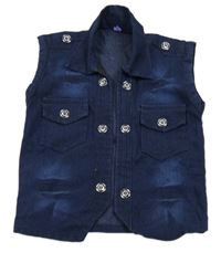 Tmavomodrá rifľová vesta