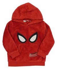 Červená chlupatá mikina se Spidermanem a kapucí H&M