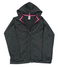 Antracitová melírovaná sportovní propínací mikina s kapucí C&A