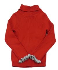 Červený rebrovaný svetrový rolák Primark