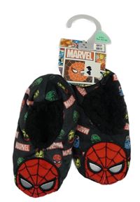 Nové - Černé zateplené domácí bačkory s Avengers Primark vel. 23-23