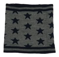 Tmavošedý pletený nákrčník s hvězdami H&M