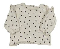 Smotanová bodkovaná á mikina s volánikmi M&S