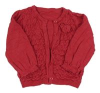 Malinový prepínaci sveter s perforovaným vzorom a mašlou Matalan