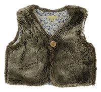 Hnedá kožušinová podšitá vesta