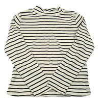 Béžovo-černé pruhované triko se stojáčkem H&M