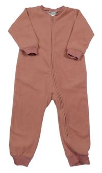 Starorůžový fleecový overal H&M