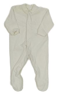 Biely rebrovaný overal s medvěďom M&S