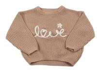 Staroružový oversize sveter s nápisom Shein