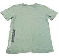 Zelenošedé tričko s nápisem Yigga