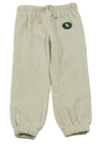 Béžové rebrované zamatové tepláky s nášivkou So Cute