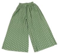 Zelené bodkovaná é plisované palazzo nohavice Shein