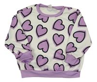 Biela mikina so srdiečkami Shein